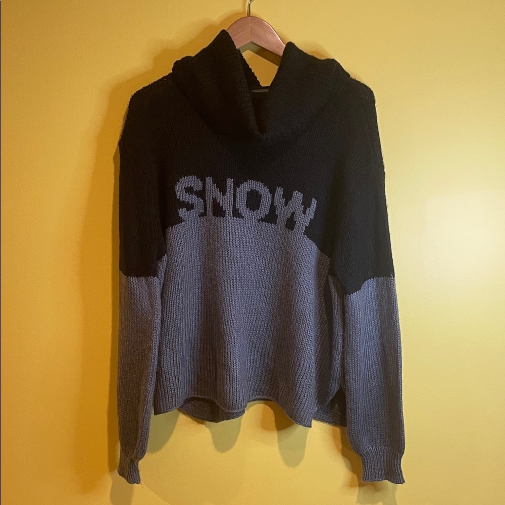 Wooden Ships Black‎ and Gray 'SNOW' Women's Cowl Neck Sweater M/L
